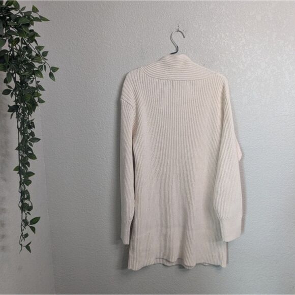NWT Free People Beach Alba Sweater Tunic Mini Dress Cream Cotton Long Sleeve L - Picture 3 of 11